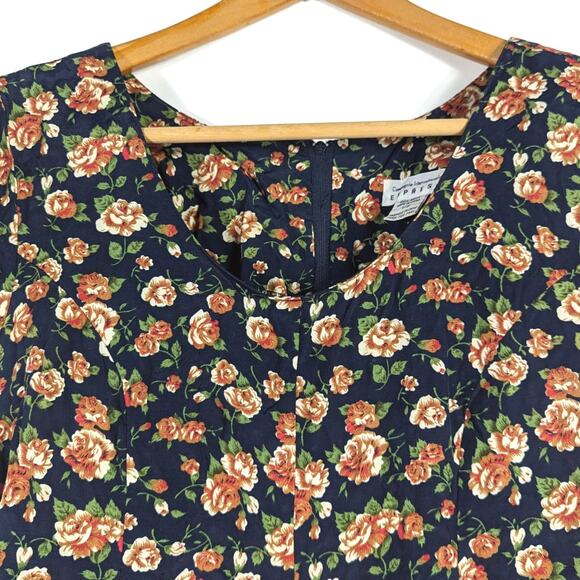 Vintage Express Romper Women's Size 1/2 Floral 90s Flowy Shorts - Picture 2 of 7